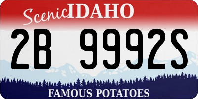 ID license plate 2B9992S
