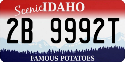 ID license plate 2B9992T