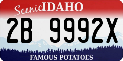 ID license plate 2B9992X