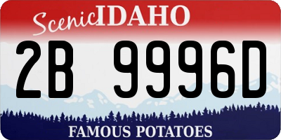 ID license plate 2B9996D