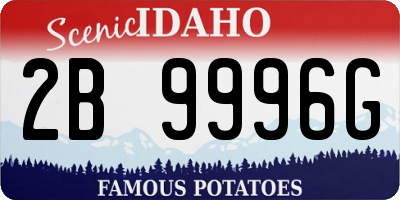 ID license plate 2B9996G