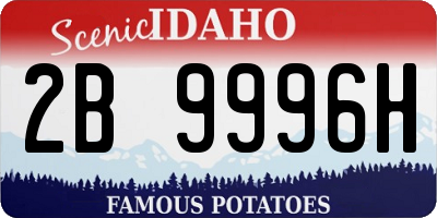 ID license plate 2B9996H