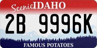 ID license plate 2B9996K
