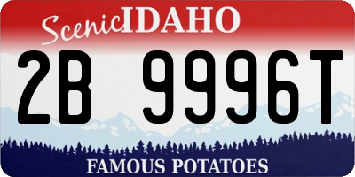 ID license plate 2B9996T
