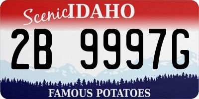 ID license plate 2B9997G