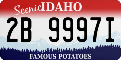 ID license plate 2B9997I