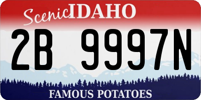 ID license plate 2B9997N