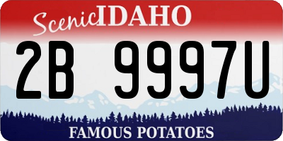 ID license plate 2B9997U