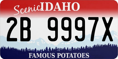 ID license plate 2B9997X