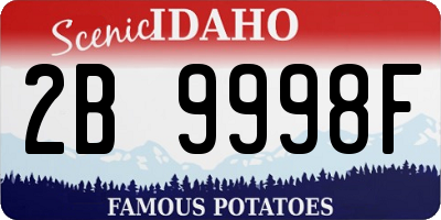 ID license plate 2B9998F