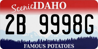 ID license plate 2B9998G