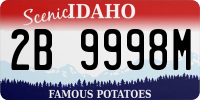ID license plate 2B9998M