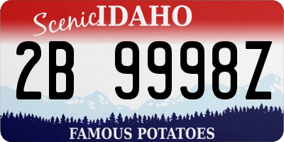 ID license plate 2B9998Z