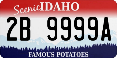 ID license plate 2B9999A