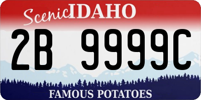 ID license plate 2B9999C