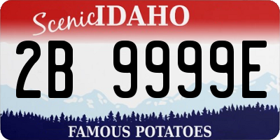 ID license plate 2B9999E