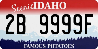 ID license plate 2B9999F