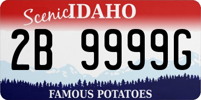 ID license plate 2B9999G