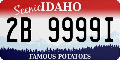ID license plate 2B9999I