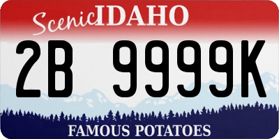 ID license plate 2B9999K