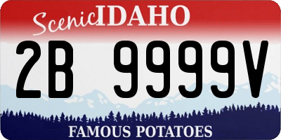 ID license plate 2B9999V