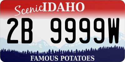ID license plate 2B9999W