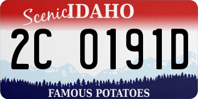 ID license plate 2C0191D