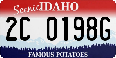 ID license plate 2C0198G