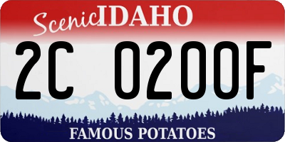 ID license plate 2C0200F