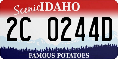 ID license plate 2C0244D