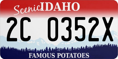 ID license plate 2C0352X