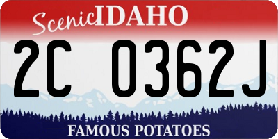 ID license plate 2C0362J