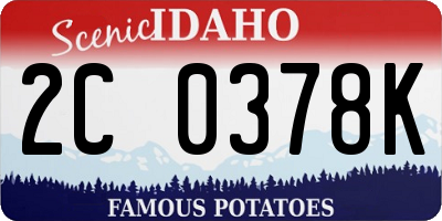 ID license plate 2C0378K