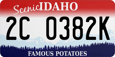 ID license plate 2C0382K
