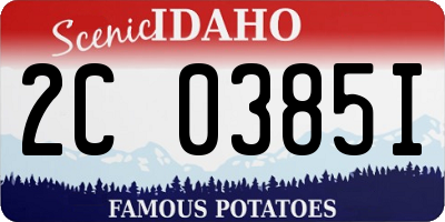 ID license plate 2C0385I