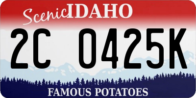 ID license plate 2C0425K