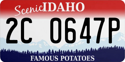 ID license plate 2C0647P