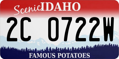 ID license plate 2C0722W