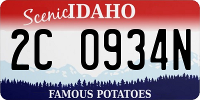 ID license plate 2C0934N