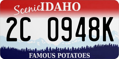 ID license plate 2C0948K