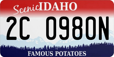 ID license plate 2C0980N