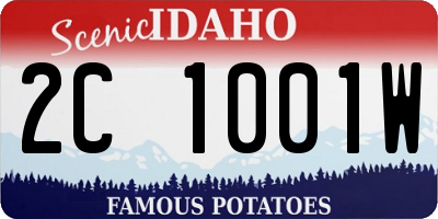 ID license plate 2C1001W