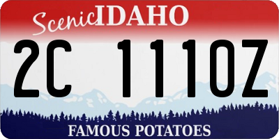 ID license plate 2C1110Z