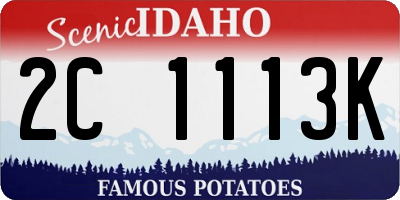 ID license plate 2C1113K