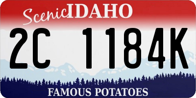 ID license plate 2C1184K