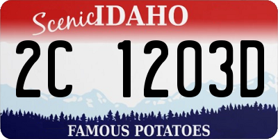 ID license plate 2C1203D