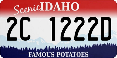 ID license plate 2C1222D