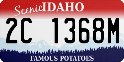 ID license plate 2C1368M
