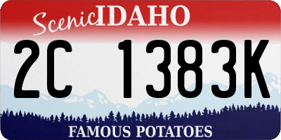 ID license plate 2C1383K