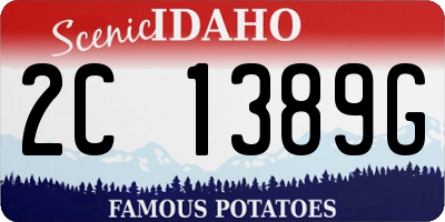 ID license plate 2C1389G